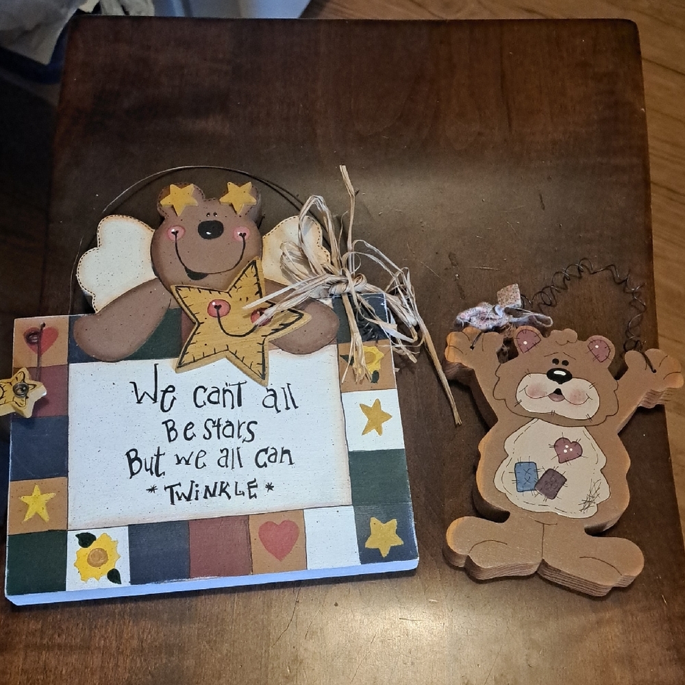 Charming Bear and Star Wall Plaque